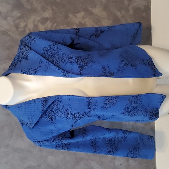 Andria Lieu Collection Blue & Black Dress Blazer Jacket Sz Small - Picture 1 of 6